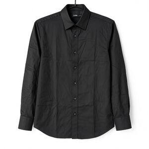 J.Ver Black Luxury Button-Down Dress Shirt Men’s L Classic Elegant Long Sleeve